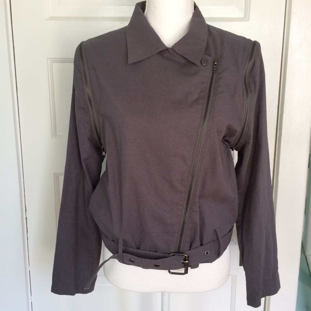 UMGEE Jacket Vest Gray Belted Jacket & Vest in One Style A 9894 Medium